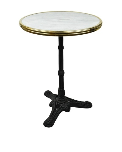 Bonnecaze Absinthe & Cuisine French-Style Marble and Iron Bistro Table