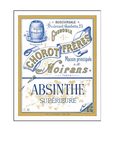 Bonnecaze Absinthe & Cuisine Chorot Freres Absinthe Distillery Label Poster