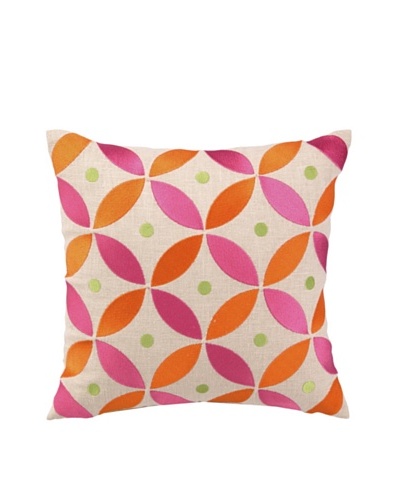 Brejer Boho-Chic Embellished Down Pillow, Pink, 14 x 14As You See