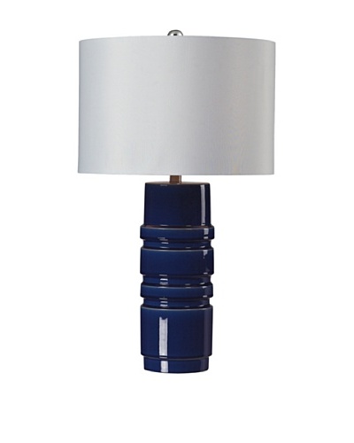 HGTV Home Sapphire Blue Glaze Ceramic Table Lamp