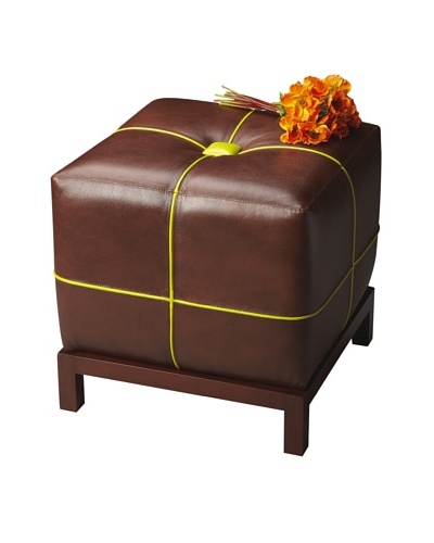 Butler Specialty Company Brown/Lime Bunching Ottoman