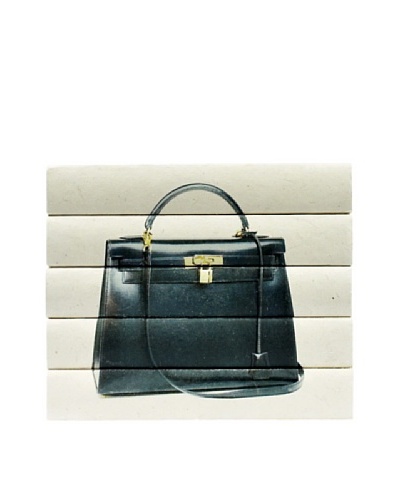 By Its Cover Decorative Reclaimed Books Designer Handbag Series, Black Leather 5-Volume Stack