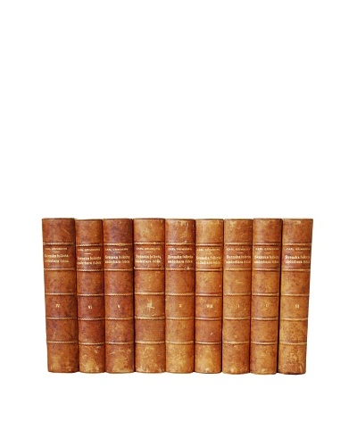 By Its Cover Decorative Reclaimed European Leather-Bound Books, 9 Volume Set