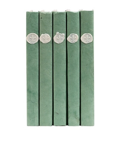 By Its Cover Hand-Rebound Set of 5 Wax Seal On Sage Decorative Books