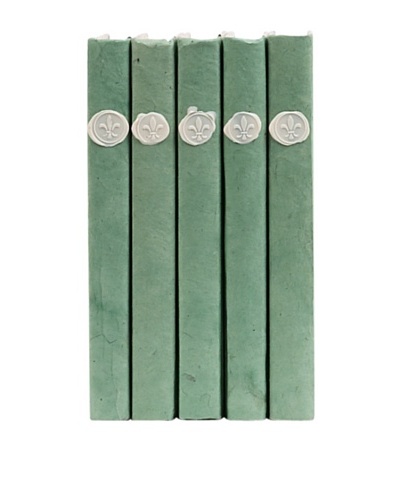 By Its Cover Hand-Rebound Set of 5 Wax Seal On Sage Decorative Books