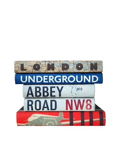 By Its Cover Decorative Reclaimed Books Travel Series V, Set of 5