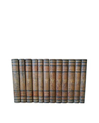 By Its Cover Decorative Reclaimed European Leather-Bound Books, 12 Volume Set