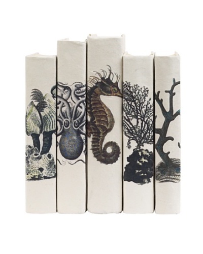 By Its Cover Hand-Rebound Set of 5 Coastal Decorative Books, I