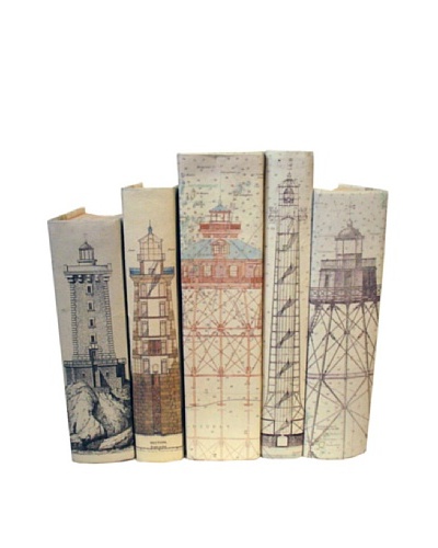 By Its Cover Hand-Rebound Set of 5 Lighthouse Decorative Books, I