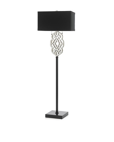 Candice Olson Lighting 2-Light Grill Floor Lamp in Silver and Black Shade