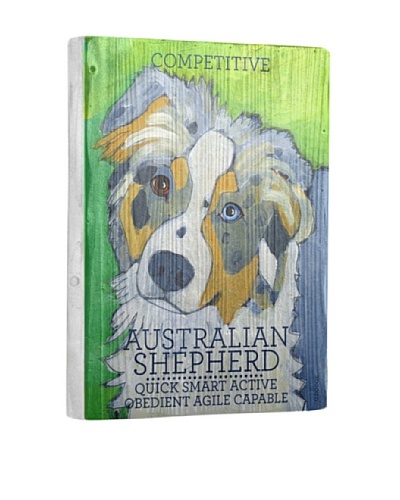 Ursula Dodge Australian Shepherd Reclaimed Wood Portrait
