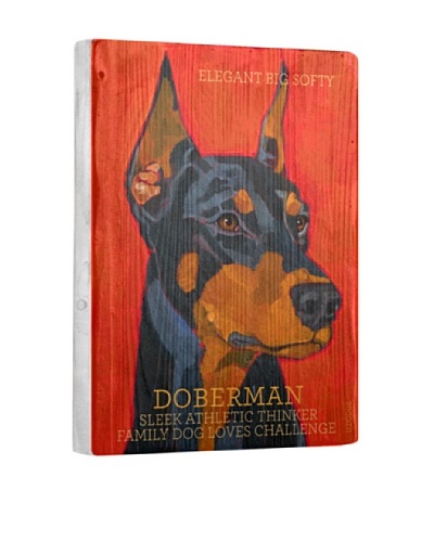 Ursula Dodge Doberman Pinscher Reclaimed Wood Portrait