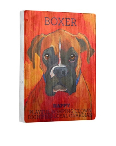 Ursula Dodge Boxer Reclaimed Wood Portrait