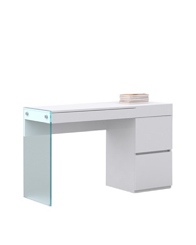 Casabianca Furniture Il Vetro Desk, Gloss White