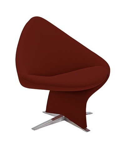 Casabianca Furniture Amelia Occasional Chair, Red Wool Fabric. Base Is Stainless Steel.
