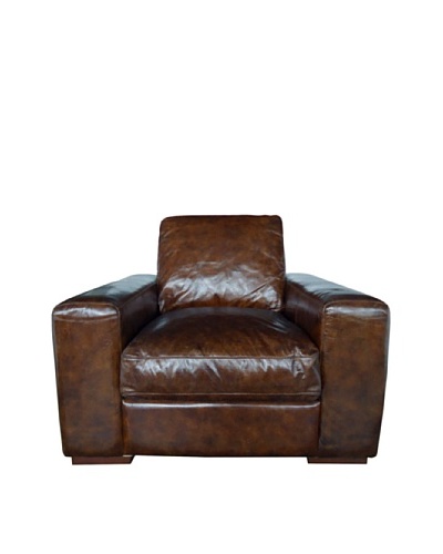 CDI Vintage Leather Cigar Chair, Brown