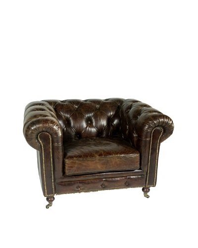 CDI Chesterfield Vintage Leather Chair, Brown