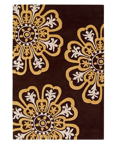 Chandra Counterfeit Studio Hand Tufted Wool Rug [Chocolate/Sunshine]