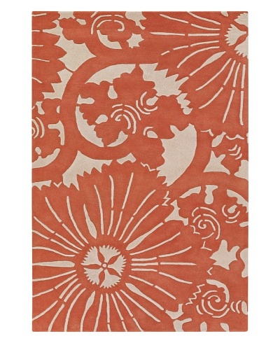 Chandra Counterfeit Studio Hand Tufted Wool Rug [Orange/White]