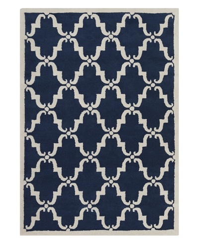 Chandra Iris Hand-Tufted Rug, Blue/White, 7' x 10'