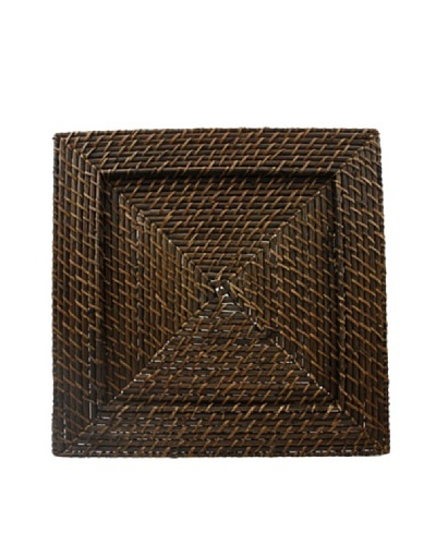 Charge It! by Jay Set of 4 Rattan Charger Plates, Brown, 13 x 13