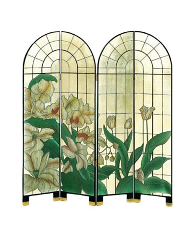 Charleston 4-Panel Arched Window of Fragrance Screen, Multi