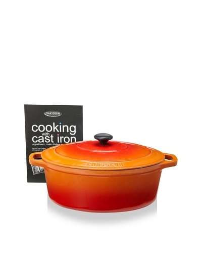 Chasseur Oval Cast Iron Casserole with Lid [Orange Flame]