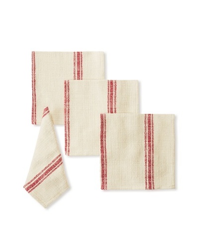 Chateau Blanc Set of 4 Buttermilk Dinner Napkins, Red
