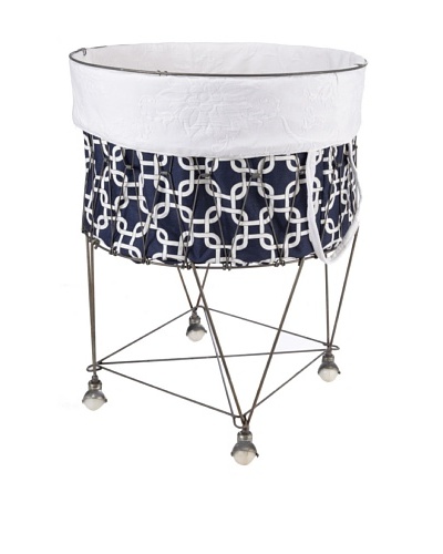Chateau Blanc Nantucket Large Wire Hamper, Navy/WhiteAs You See