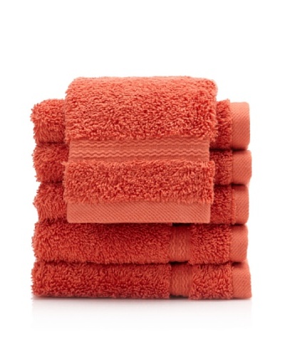 Royal Ascot by Chortex Set of 6 Wash Cloths, Paprika