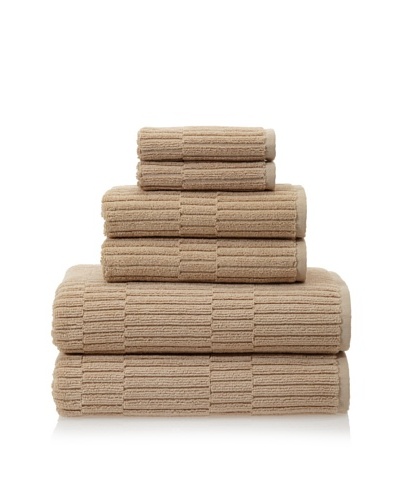 Chortex Oxford 6-Piece Bath Towel Set, Linen