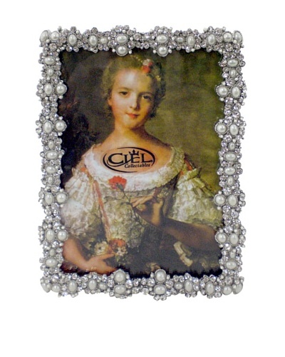 Ciel Austrian Crystal & Pearl 5 x 7 Picture Frame, Pewter