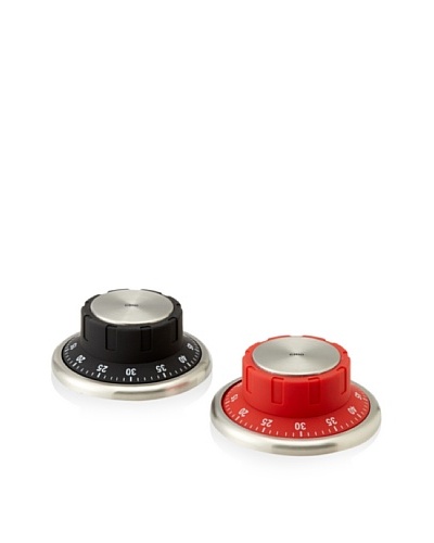Cilio Premium Set of 2 Kitchen Timers, Black & Red