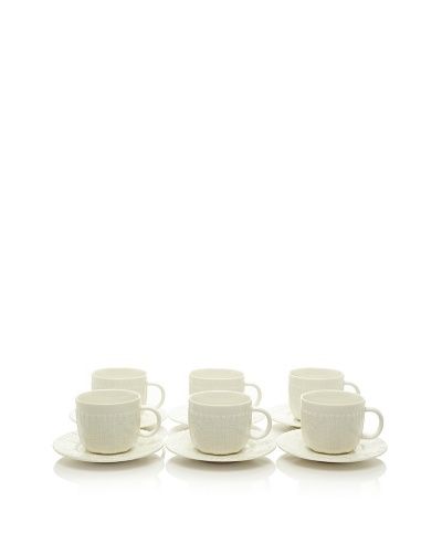 Classic Coffee & Tea Set of 6 Sweater Collection 3.5-Oz. Espresso Cups & Saucers