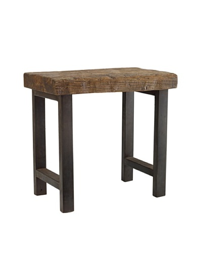 Classic Home Jaden Iron Leg End Table, Natural/Iron
