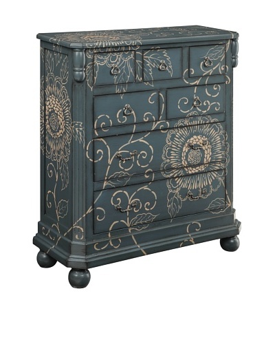 Coast to Coast Floral 7-Drawer Chest, Blue