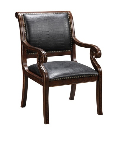 Coast to Coast Faux Leather Accent Chair, Black/Brown