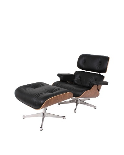 Control Brand Lincoln Lounge Chair & Ottoman, Black