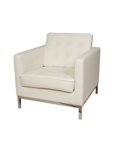 Control Brand The Draper Leather Armchair, White