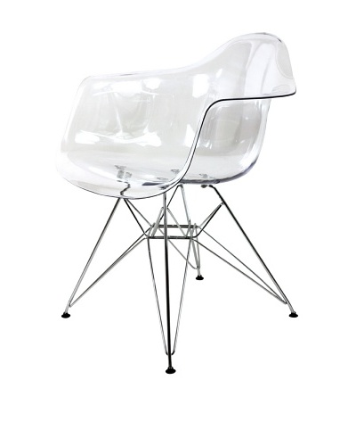 Control Brand Mid-Century-Inspired X-Leg Arm Chair, Clear