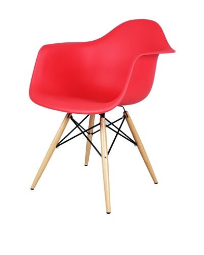 Control Brand Mid-Century-Inspired X-Leg Arm Chair [Red]