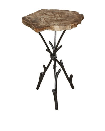 Control Brand Good Form Petrified Wood Smoking Table with Tripod Base, Black