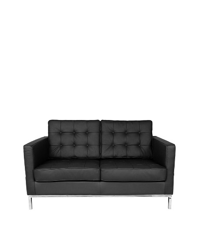Control Brand Draper 2-Seat Leather Sofa, Black