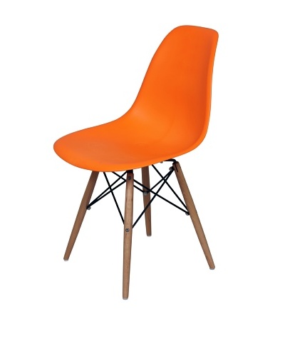 Control Brand Mid-Century-Inspired X-Leg Dining Chair, Orange