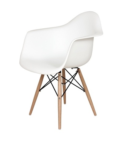 Control Brand Mid-Century-Inspired X-Leg Arm Chair, White