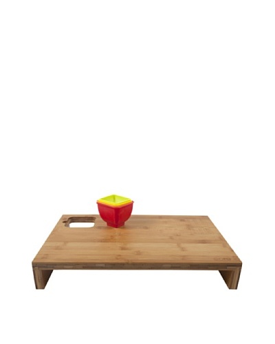 Core Bamboo Prep Station with Measurement Bowls, Strawberry/Mandarin/Banana/Lime, Large