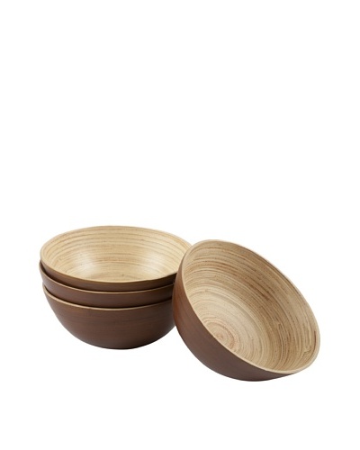 Core Bamboo Set of 4 Modern Round Bowls [Chocolate]