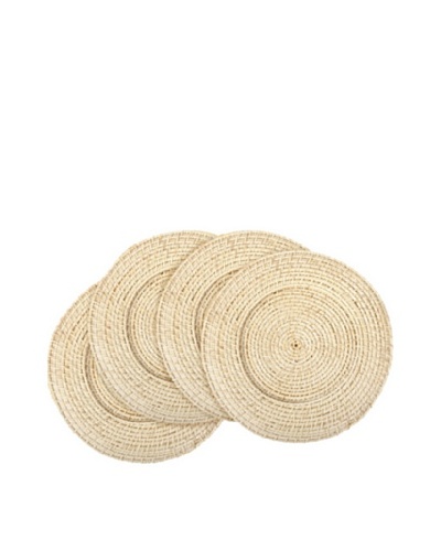 Core Bamboo Set of 4 Rattan and Bamboo Chargers