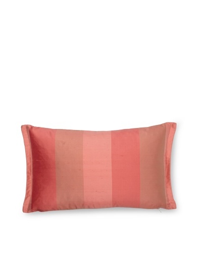 Corona Decor Silk Stripe 16-Inch by 10-Inch Down Pillow, Rose Multi