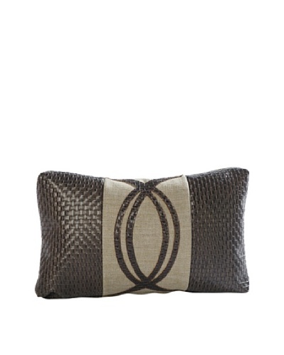 COUEF Carey Lumbar Pillow, Chocolate Basketweave/Linen